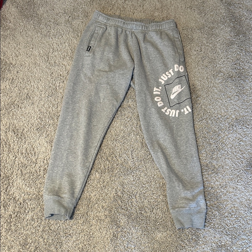 Nike Kids Gray Sweatpants with Logo